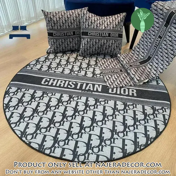 Christian dior paris luxury brand fashion round rug carpet home decor special gift njr2700792
